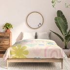 Cute Miscellany Cheerful Whimsical Pastel Pattern  Comforter Gallery Image 3