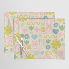Cute Miscellany Cheerful Whimsical Pastel Pattern  Placemat Gallery Image 1