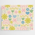 Cute Miscellany Cheerful Whimsical Pastel Pattern  Jigsaw Puzzle Gallery Image 1