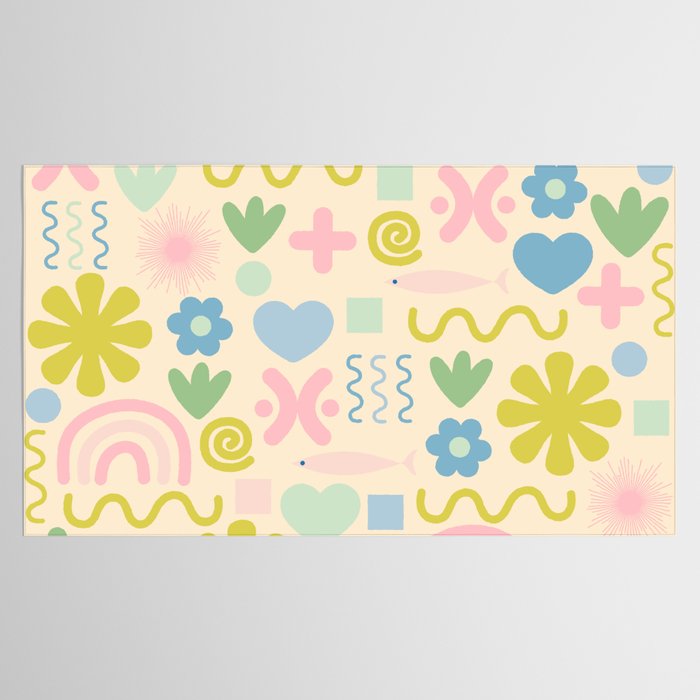 Cute Miscellany Cheerful Whimsical Pastel Pattern  Tablecloth Gallery Image 2