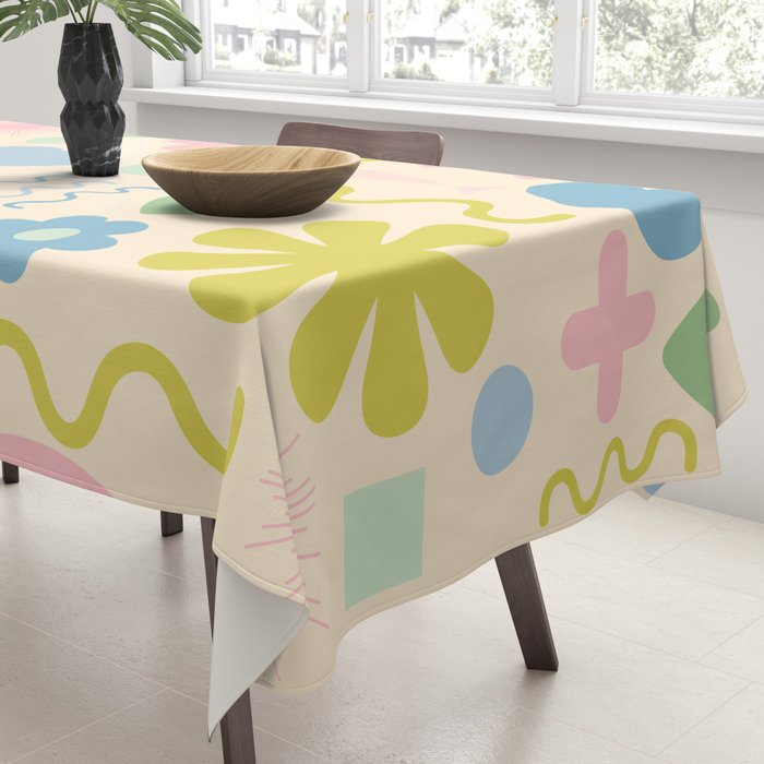 Cute Miscellany Cheerful Whimsical Pastel Pattern  Tablecloth Gallery Image 3