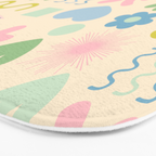 Cute Miscellany Cheerful Whimsical Pastel Pattern  Bath Mat Gallery Image 3