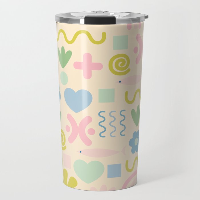 Cute Miscellany Cheerful Whimsical Pastel Pattern  Travel Mug
