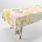 Cute Miscellany Cheerful Whimsical Pastel Pattern  Tablecloth Gallery Image 1