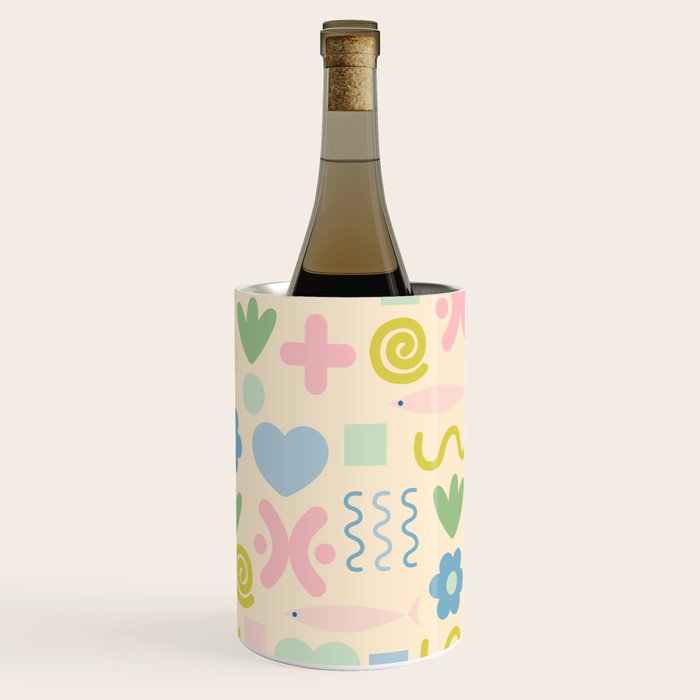 Cute Miscellany Cheerful Whimsical Pastel Pattern  Wine Chiller Gallery Image 1
