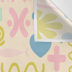 Cute Miscellany Cheerful Whimsical Pastel Pattern  Wall Tapestry Gallery Image 3