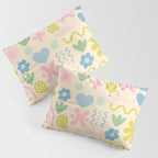 Cute Miscellany Cheerful Whimsical Pastel Pattern  Pillow Sham Gallery Image 3