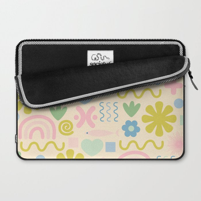 Cute Miscellany Cheerful Whimsical Pastel Pattern  Laptop Sleeve Gallery Image 2