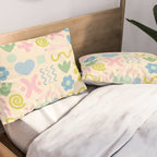 Cute Miscellany Cheerful Whimsical Pastel Pattern  Pillow Sham Gallery Image 2