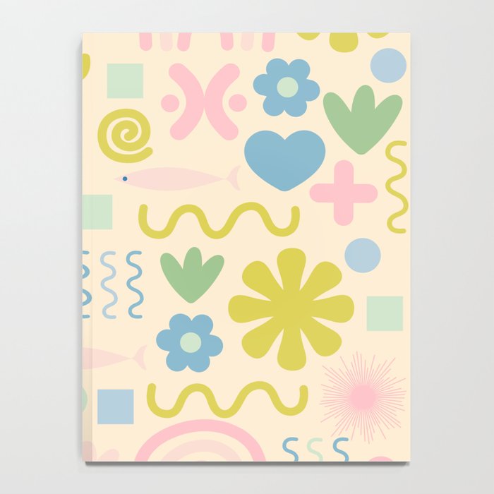 Cute Miscellany Cheerful Whimsical Pastel Pattern  Notebook Gallery Image 4