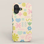 Cute Miscellany Cheerful Whimsical Pastel Pattern  iPhone Case Gallery Image 1