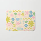 Cute Miscellany Cheerful Whimsical Pastel Pattern  Bath Mat Gallery Image 1