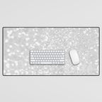 Chic elegant glamour white faux glitter Desk Mat Gallery Image 1