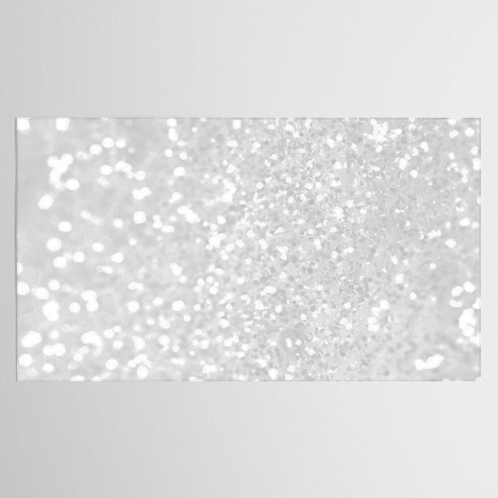Chic elegant glamour white faux glitter Tablecloth Gallery Image 2