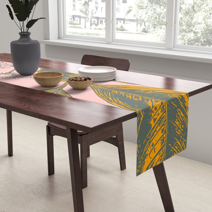 Modern Botanical Banana Leaf Table Runner Gallery Image 2
