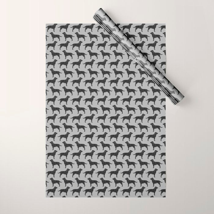 Black Labrador Retriever Dog Silhouette Wrapping Paper Gallery Image 1