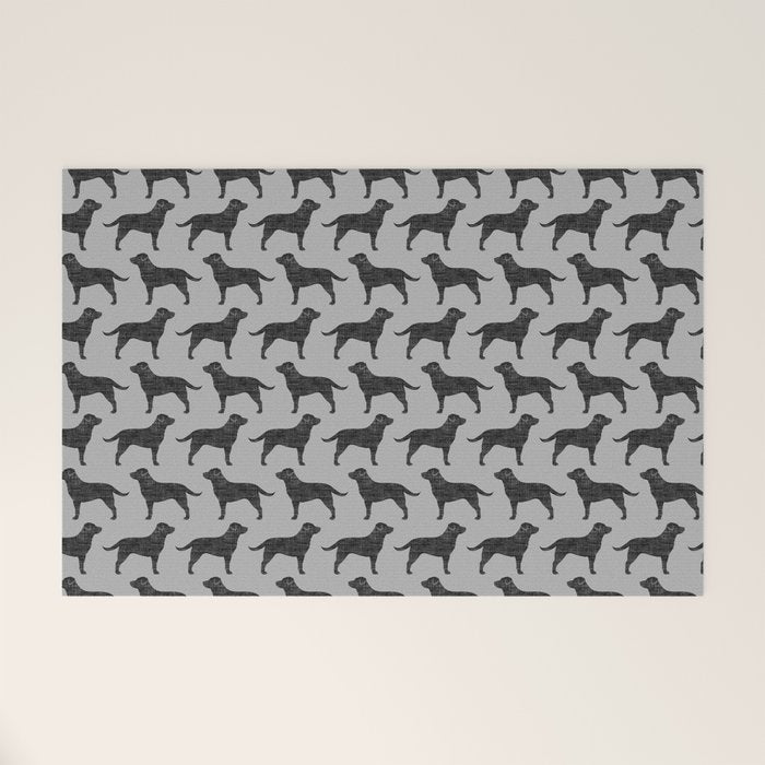 Black Labrador Retriever Dog Silhouette Welcome Mat Gallery Image 1