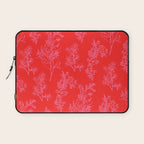 Preppy Pink and Red Bold Botanical Cottage Floral Pattern Laptop Sleeve Gallery Image 1