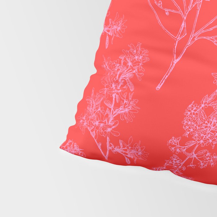 Preppy Pink and Red Bold Botanical Cottage Floral Pattern Pillow Sham Gallery Image 4