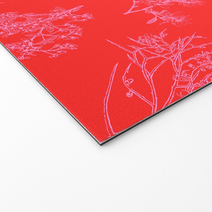 Preppy Pink and Red Bold Botanical Cottage Floral Pattern Welcome Mat Gallery Image 2