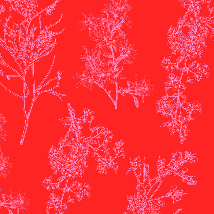 Preppy Pink and Red Bold Botanical Cottage Floral Pattern Coffee Mug Gallery Image 2