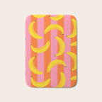 La Banane - Banana fruit market poster on aqua and pink and orange Bath Mat Gallery Image 1