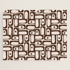 Mid Century Modern Piquet Abstract Multi Pattern in 70s Dark Brown and Beige Jigsaw Puzzle Gallery Image 1