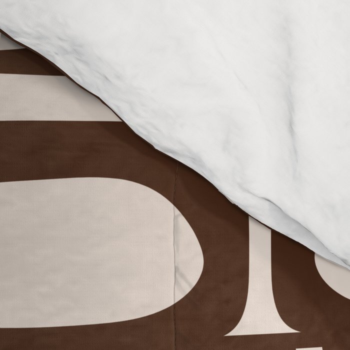 Mid Century Modern Piquet Abstract Multi Pattern in 70s Dark Brown and Beige Comforter Gallery Image 4