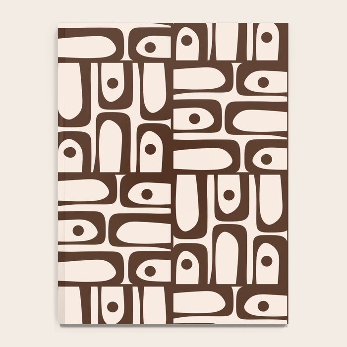 Mid Century Modern Piquet Abstract Multi Pattern in 70s Dark Brown and Beige Notebook Gallery Image 4