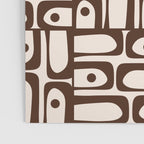 Mid Century Modern Piquet Abstract Multi Pattern in 70s Dark Brown and Beige Poster Gallery Image 3