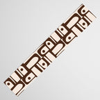 Mid Century Modern Piquet Abstract Multi Pattern in 70s Dark Brown and Beige Table Runner Gallery Image 3