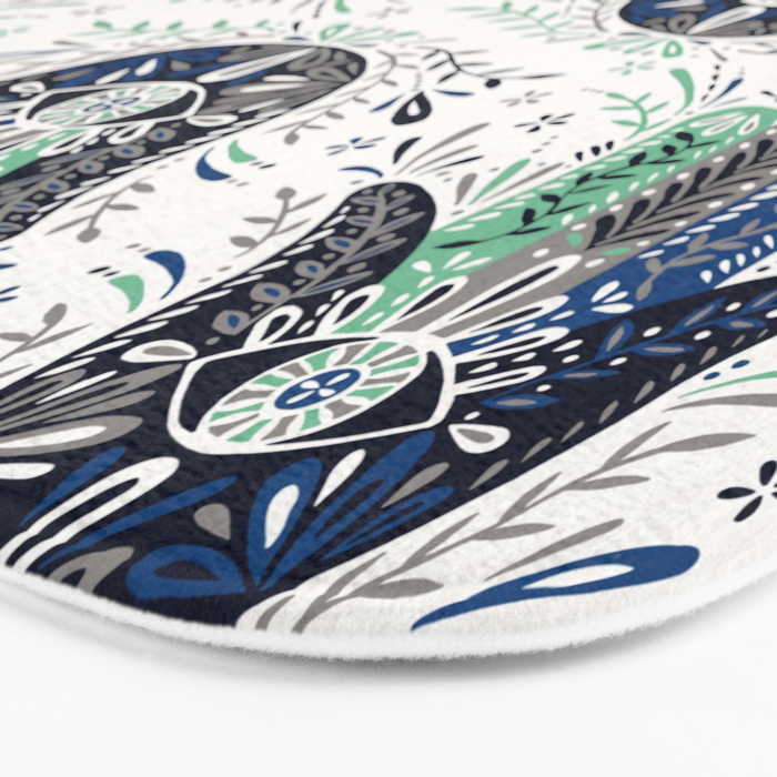 Hamsa Hand - Navy Palette Bath Mat Gallery Image 3