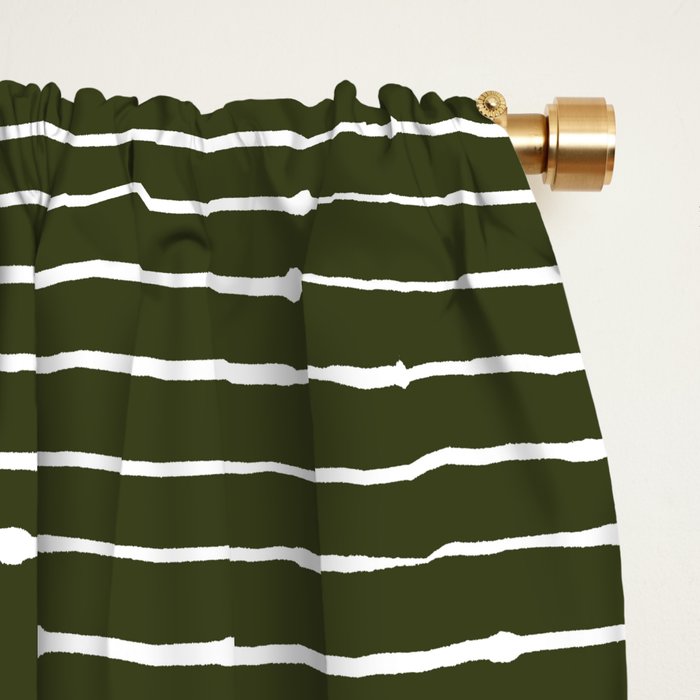 Geo (Olive Green) Window Curtain Gallery Image 2