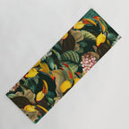 Floral and Birds Vintage Garden Night II Yoga Mat Gallery Image 1