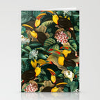 Floral and Birds Vintage Garden Night II Stationery Card Gallery Image 2