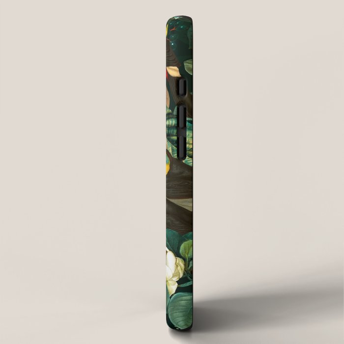 Floral and Birds Vintage Garden Night II iPhone Case Gallery Image 2