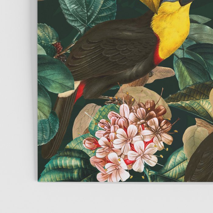 Floral and Birds Vintage Garden Night II Poster Gallery Image 3