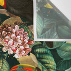 Floral and Birds Vintage Garden Night II Wall Tapestry Gallery Image 3