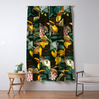 Floral and Birds Vintage Garden Night II Window Curtain Gallery Image 5