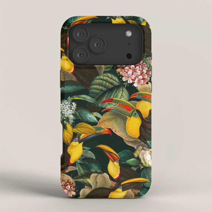 Floral and Birds Vintage Garden Night II iPhone Case Gallery Image 4