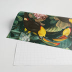 Floral and Birds Vintage Garden Night II Wrapping Paper Gallery Image 2