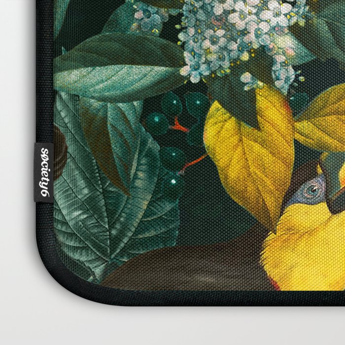Floral and Birds Vintage Garden Night II Laptop Sleeve Gallery Image 3