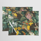 Floral and Birds Vintage Garden Night II Placemat Gallery Image 1