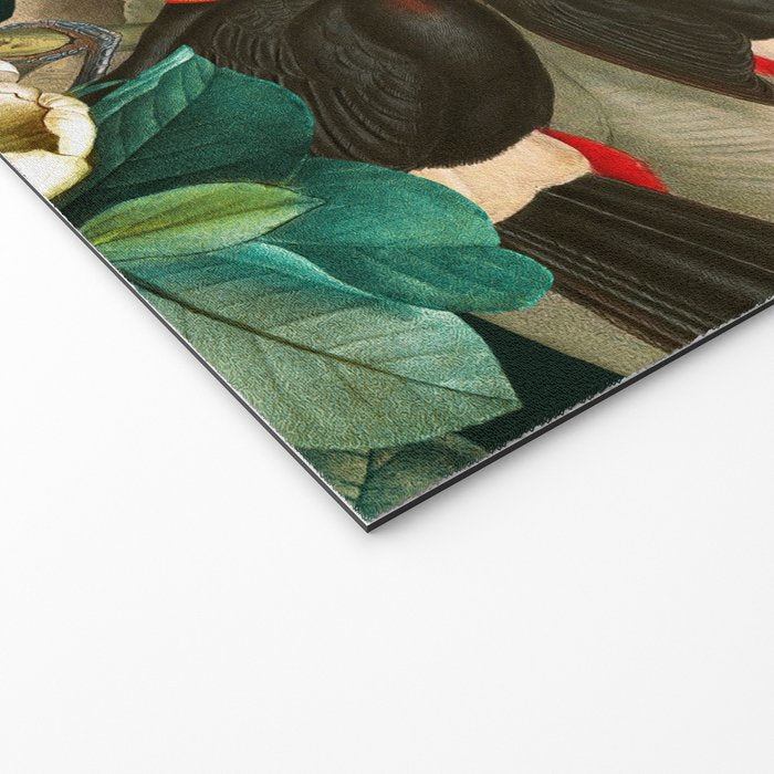 Floral and Birds Vintage Garden Night II Welcome Mat Gallery Image 2