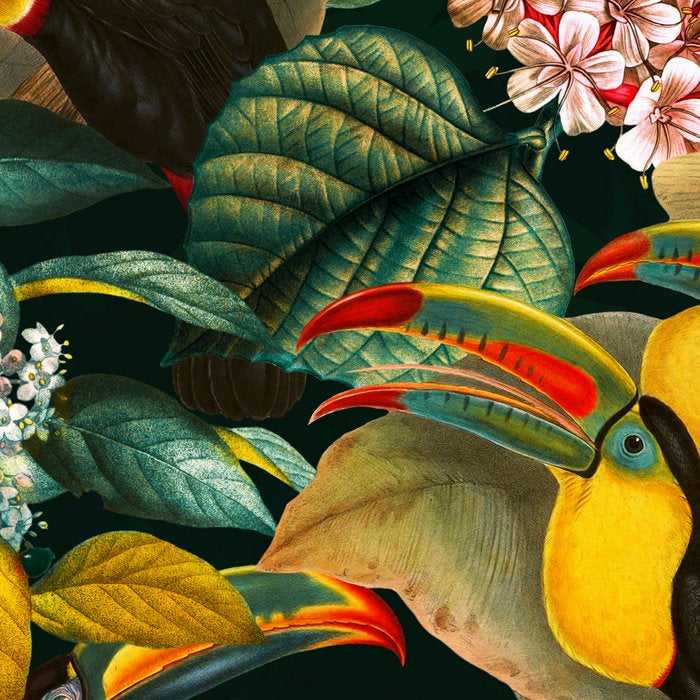 Floral and Birds Vintage Garden Night II Coffee Mug Gallery Image 2