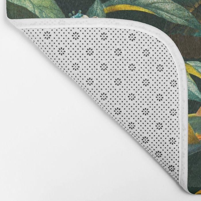 Floral and Birds Vintage Garden Night II Bath Mat Gallery Image 2