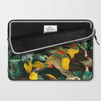 Floral and Birds Vintage Garden Night II Laptop Sleeve Gallery Image 2