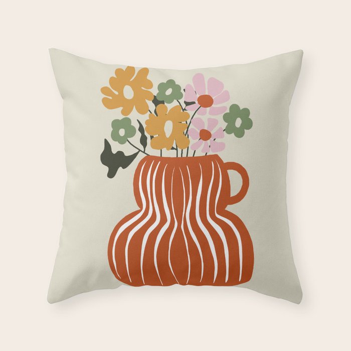Daisy Jar Throw Pillow Gallery Image 6