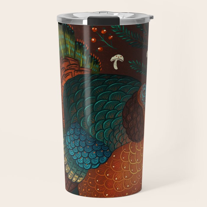 Thanksgiving Pine Turkey Travel Mug Gallery Image 1