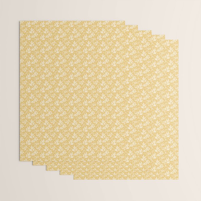 Botanic Pattern - White Yellow Wrapping Paper Gallery Image 3